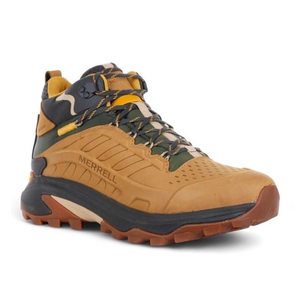 Merrell Men's Moab Speed 2 Mid Tan Leather Hiking Boots Size 8